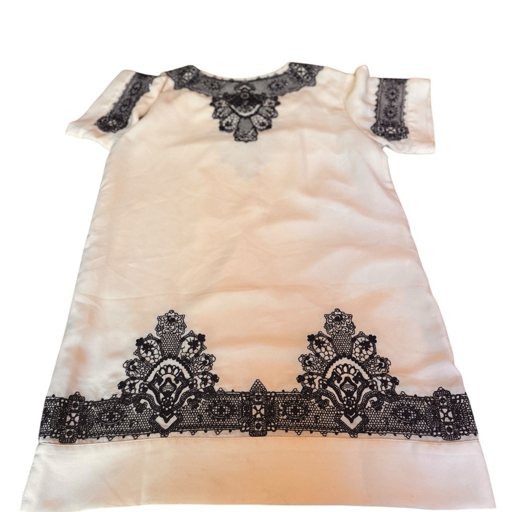 San & Soni Loka Petite Tunic Dress XXS Cream Beaded Embroidered Elegant Boho EUC - Picture 12 of 16